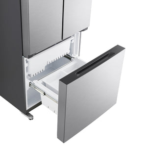 Réfrigérateur porte française à profondeur comptoir 30 po, 18 pi³ 3 portes Inox avec Wi-Fi