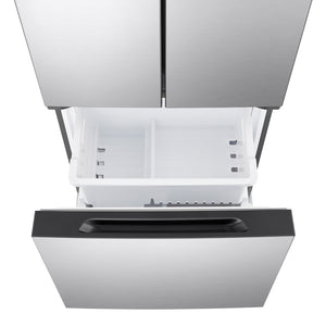 Réfrigérateur porte française à profondeur comptoir 30 po, 18 pi³ 3 portes Inox avec Wi-Fi