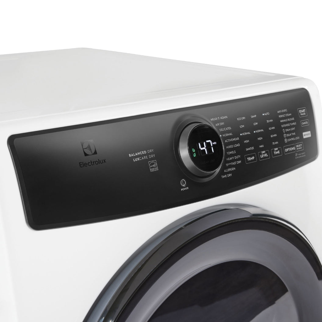 Sécheuse électrique 27 po, 8,0 pi³ Blanc mat avec Balanced Dry™ et rafraîchissement instantané