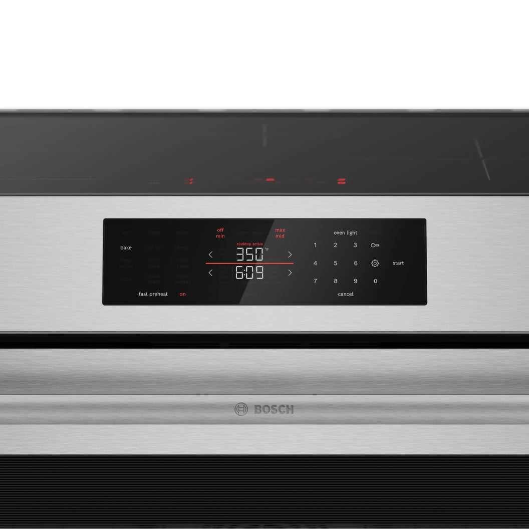 Cuisinière à induction encastrable 30 po, 5,8 pi³ Inox avec Anneau puissant "Boost" - Série 500
