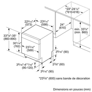 Lave-vaisselle encastrable 24 po, 52 dBA avec PrecisionWash™, PureDry™ et Wi-Fi - Série 100
