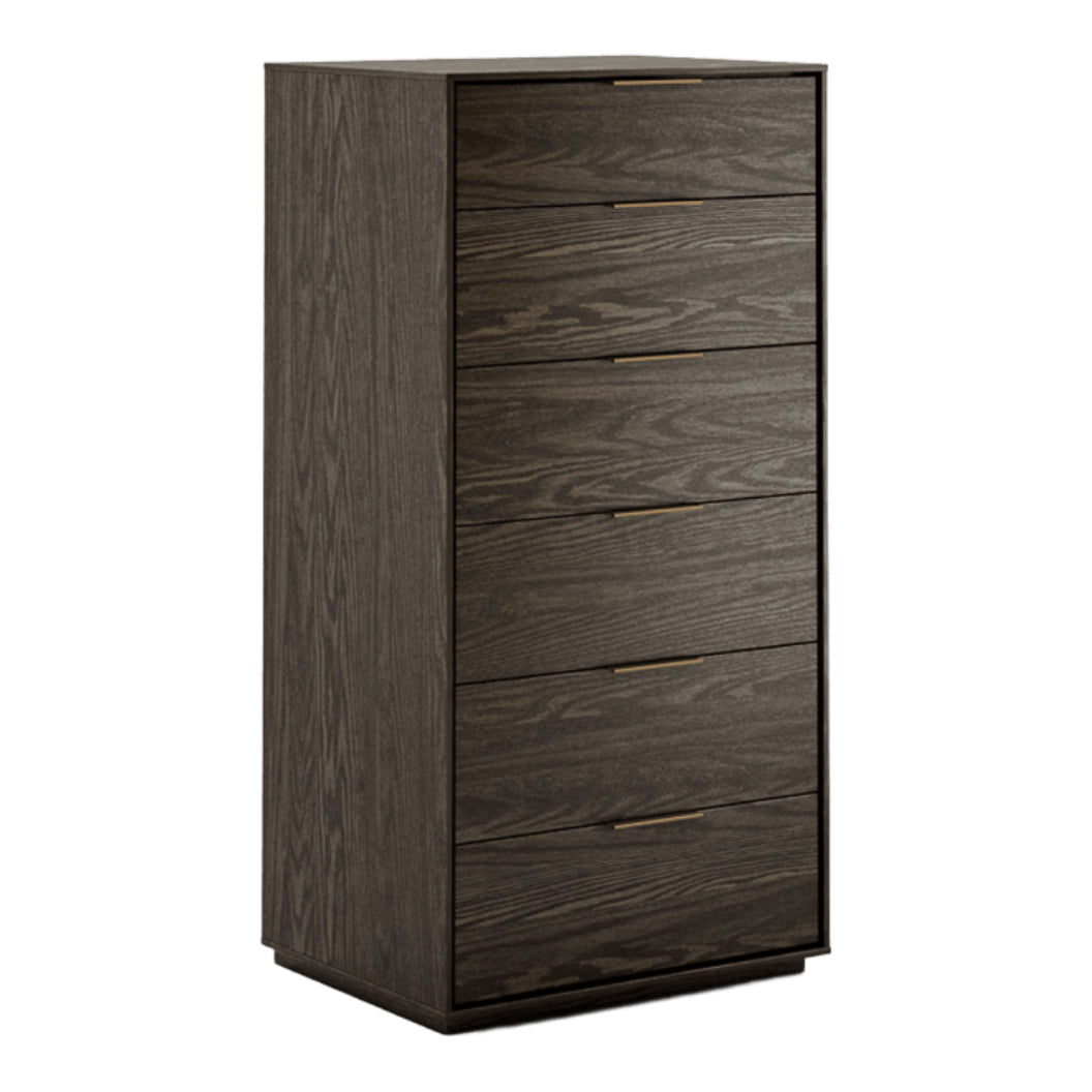 Commode à 6 tiroirs en bois de noyer foncé - Amelia