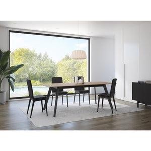 Table de salle à manger rectangulaire en bois de noyer foncé - Maggi