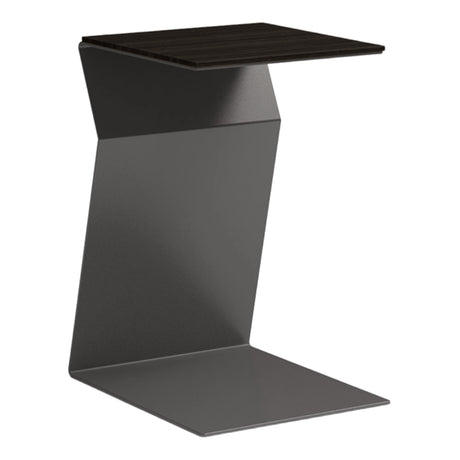 Table d'appoint en bois et une base en métal gris - Lolo