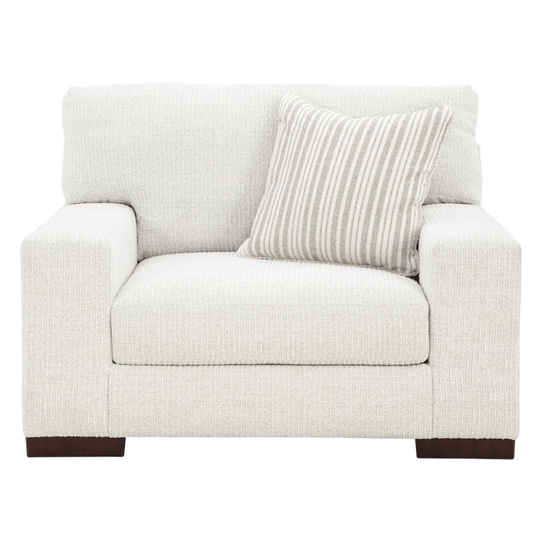 Fauteuil en tissu Next-Gen Nuvella blanc avec coussin - Bethley