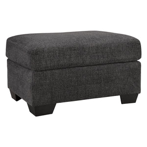 Ottoman en tissu noir ébène - Loreo
