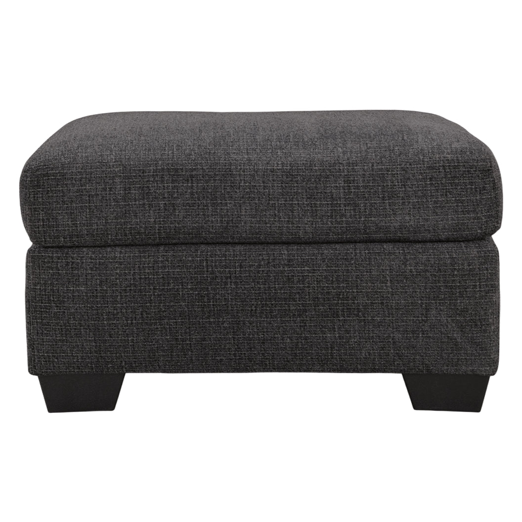Ottoman en tissu noir ébène - Loreo