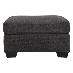 Ottoman en tissu noir ébène - Loreo