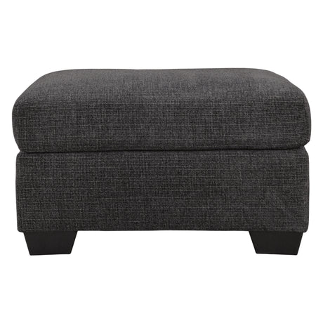 Ottoman en tissu noir ébène - Loreo