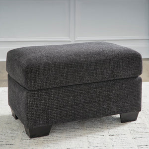 Ottoman en tissu noir ébène - Loreo