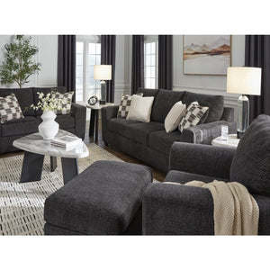 Ottoman en tissu noir ébène - Loreo