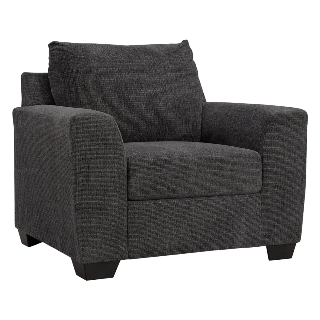 Fauteuil en tissu noir ébène - Loreo