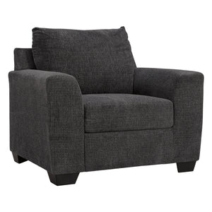 Fauteuil en tissu noir ébène - Loreo