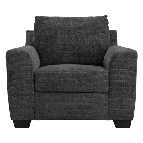 Fauteuil en tissu noir ébène - Loreo