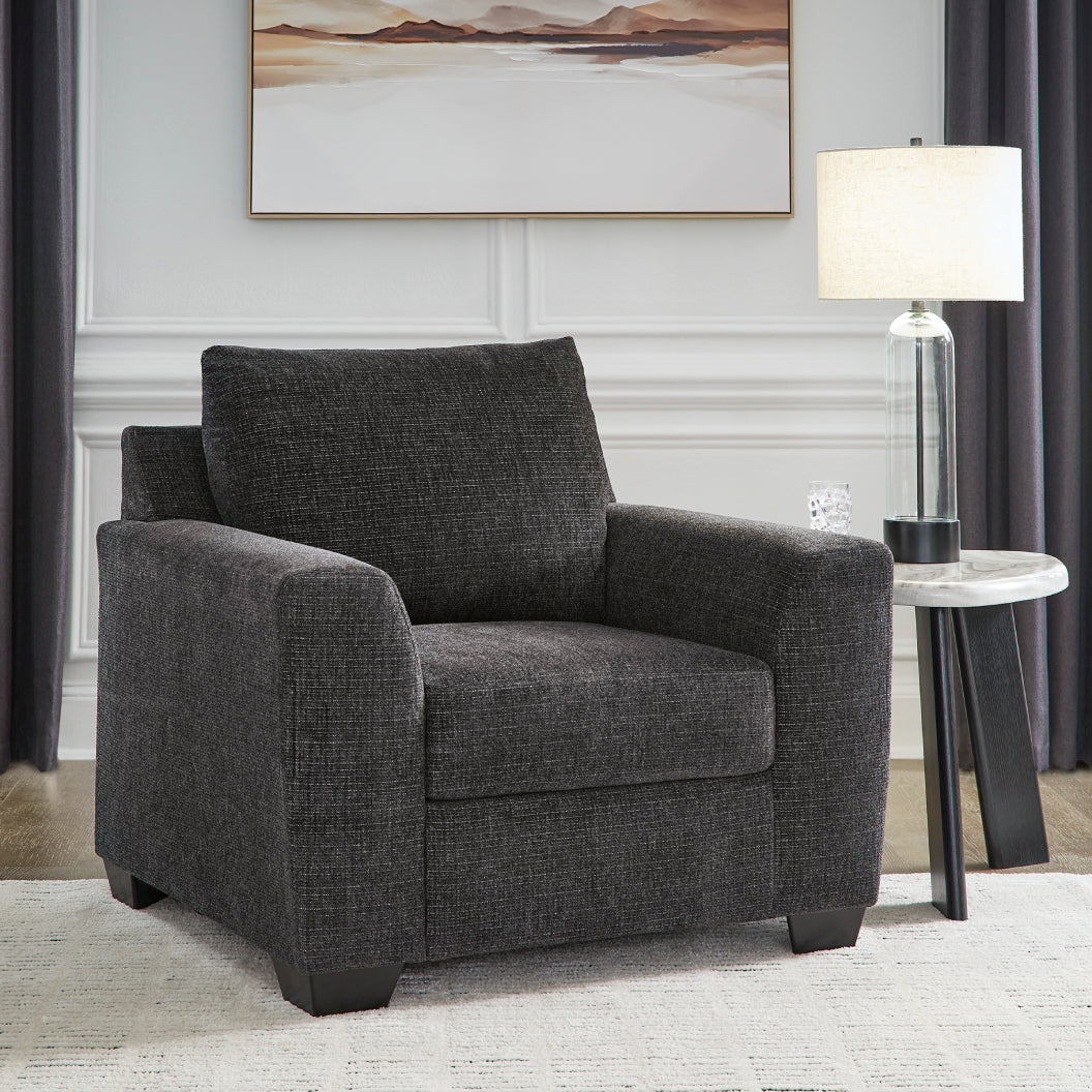 Fauteuil en tissu noir ébène - Loreo