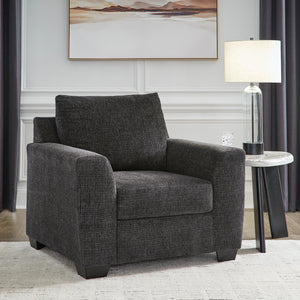 Fauteuil en tissu noir ébène - Loreo