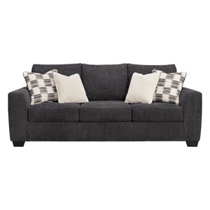 Sofa-lit en tissu noir ébène avec matelas 60 po. - Loreo