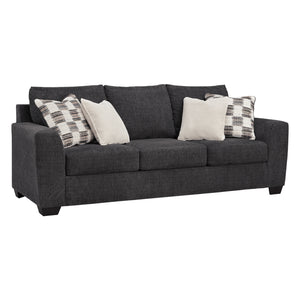 Sofa-lit en tissu noir ébène avec matelas 60 po. - Loreo