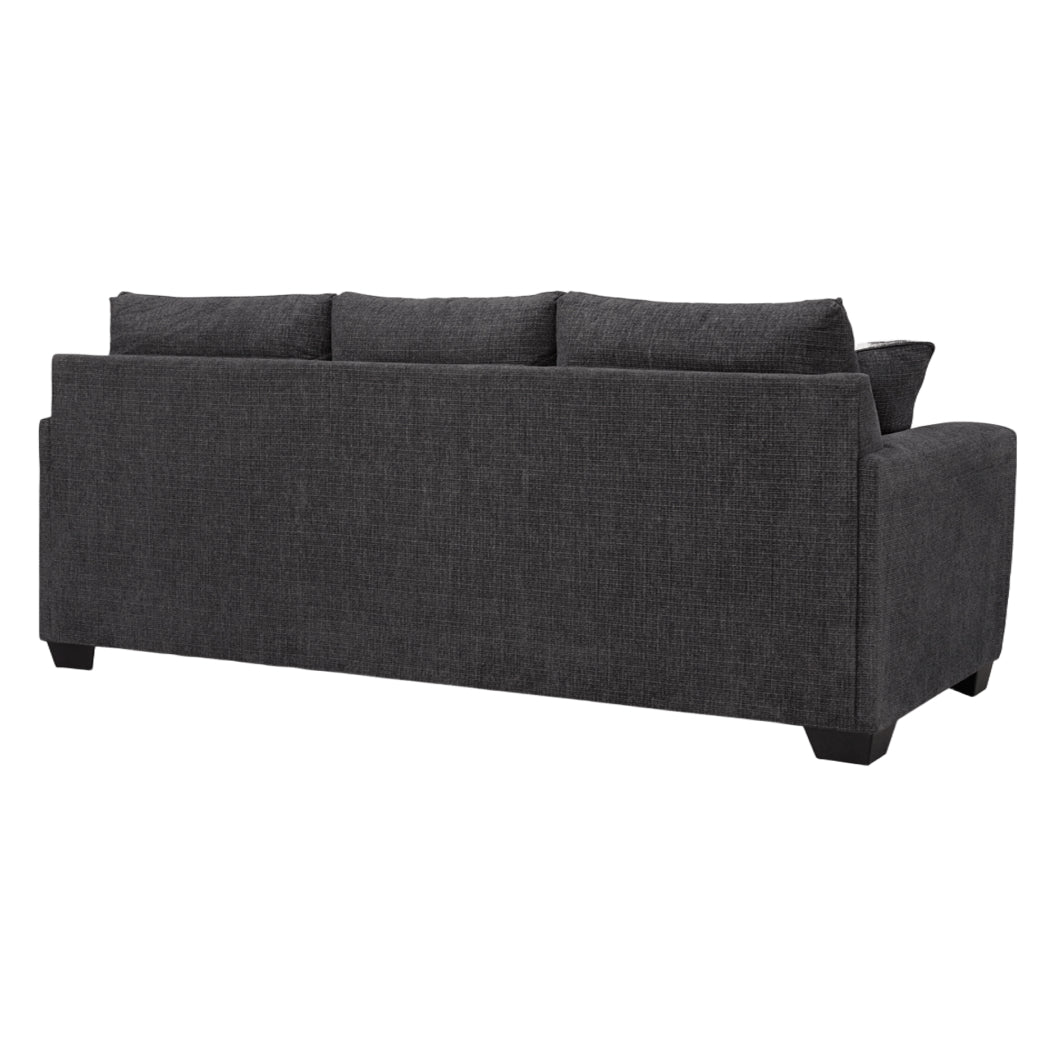 Sofa-lit en tissu noir ébène avec matelas 60 po. - Loreo