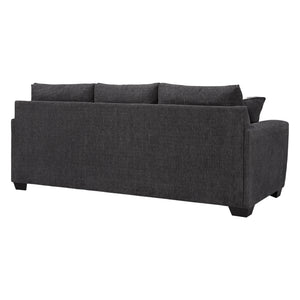 Sofa-lit en tissu noir ébène avec matelas 60 po. - Loreo