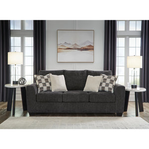 Sofa-lit en tissu noir ébène avec matelas 60 po. - Loreo