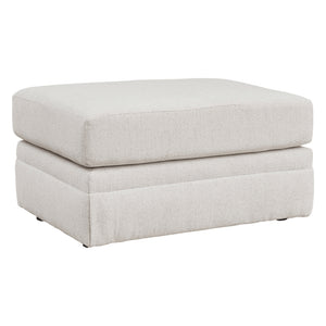 Ottoman en tissu texturé blanc - Maitelynn