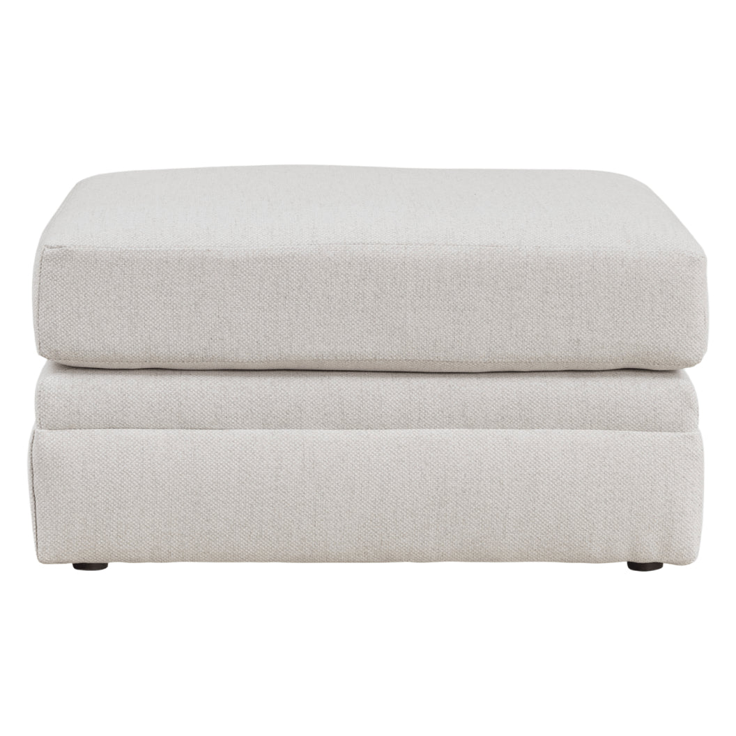 Ottoman en tissu texturé blanc - Maitelynn