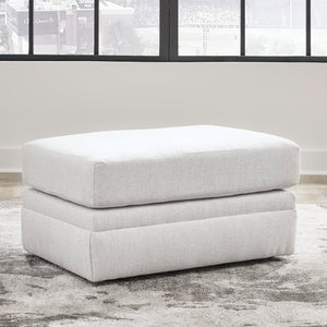 Ottoman en tissu texturé blanc - Maitelynn