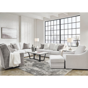 Ottoman en tissu texturé blanc - Maitelynn