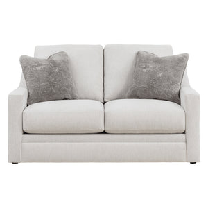 Causeuse en tissu texturé blanc avec coussins - Maitelynn