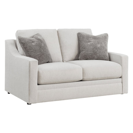 Causeuse en tissu texturé blanc avec coussins - Maitelynn