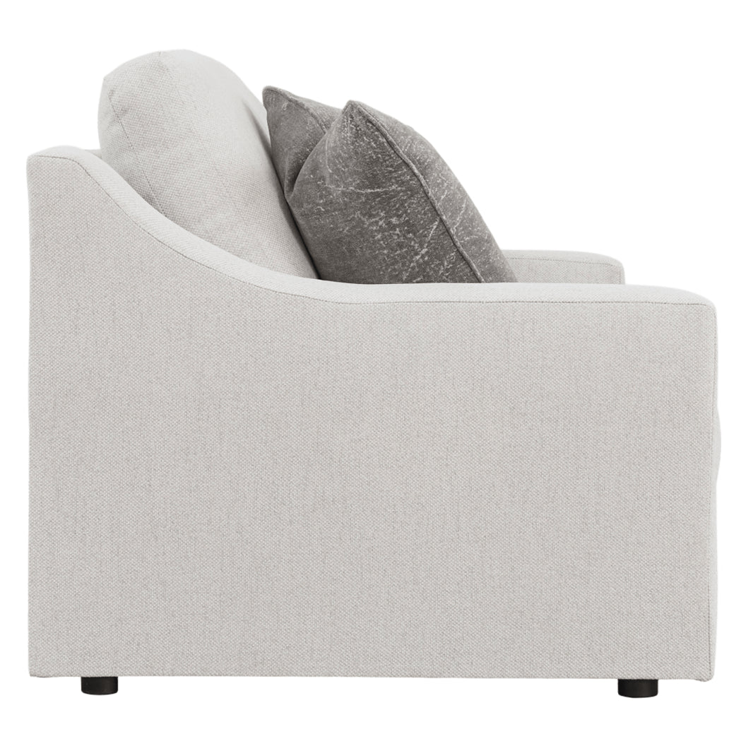 Causeuse en tissu texturé blanc avec coussins - Maitelynn