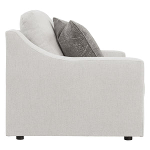 Causeuse en tissu texturé blanc avec coussins - Maitelynn