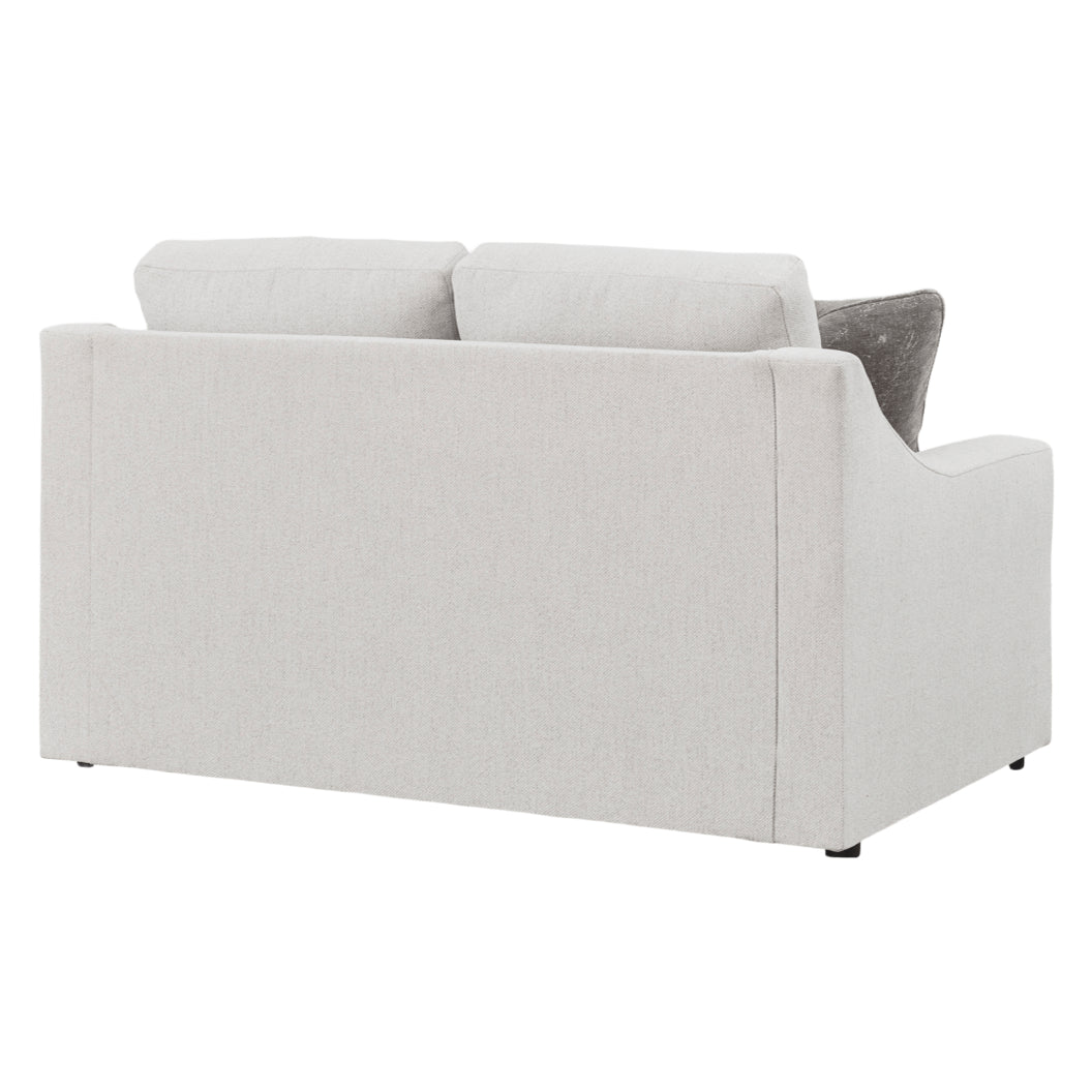 Causeuse en tissu texturé blanc avec coussins - Maitelynn