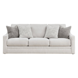 Sofa en tissu texturé blanc avec coussins - Maitelynn