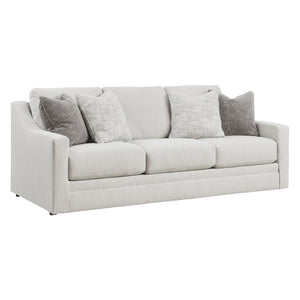 Sofa en tissu texturé blanc avec coussins - Maitelynn