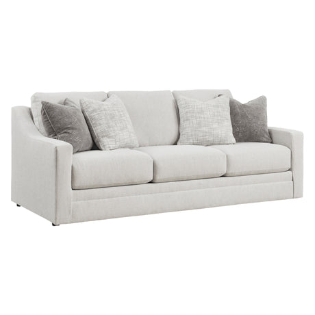 Sofa en tissu texturé blanc avec coussins - Maitelynn