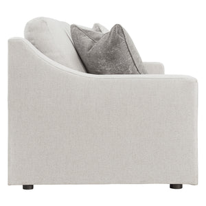 Sofa en tissu texturé blanc avec coussins - Maitelynn