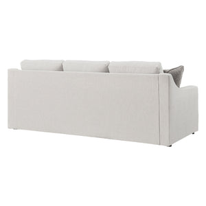 Sofa en tissu texturé blanc avec coussins - Maitelynn