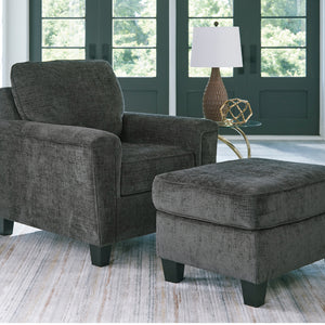 Ottoman en tissu noir - Erinslane