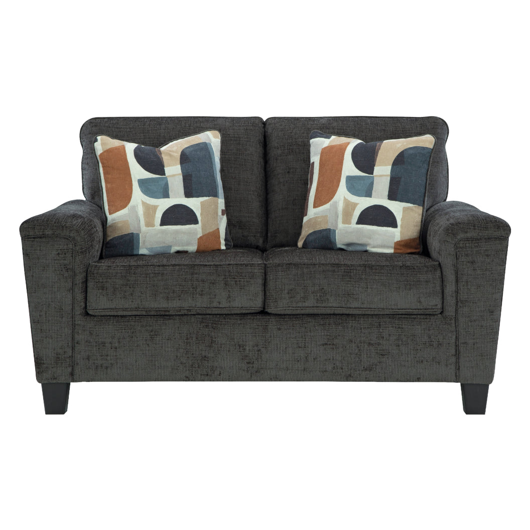 Causeuse en tissu noir avec coussins - Erinslane