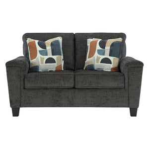 Causeuse en tissu noir avec coussins - Erinslane