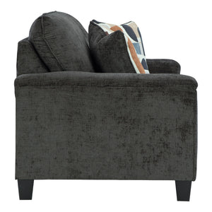 Causeuse en tissu noir avec coussins - Erinslane