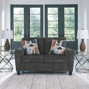 Causeuse en tissu noir avec coussins - Erinslane