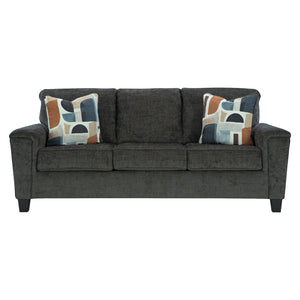 Sofa en tissu noir avec coussins - Erinslane