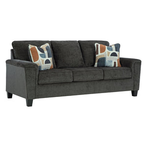 Sofa en tissu noir avec coussins - Erinslane