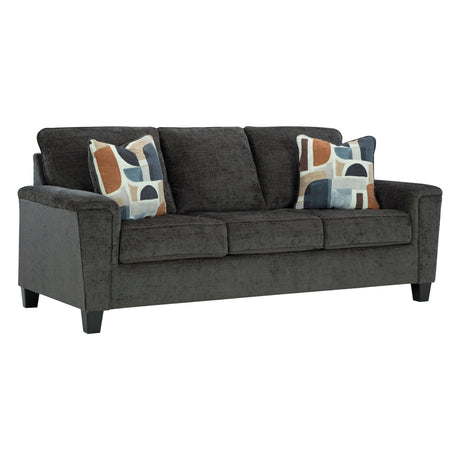 Sofa en tissu noir avec coussins - Erinslane