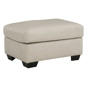 Ottoman en cuir beige pâle - Santorine