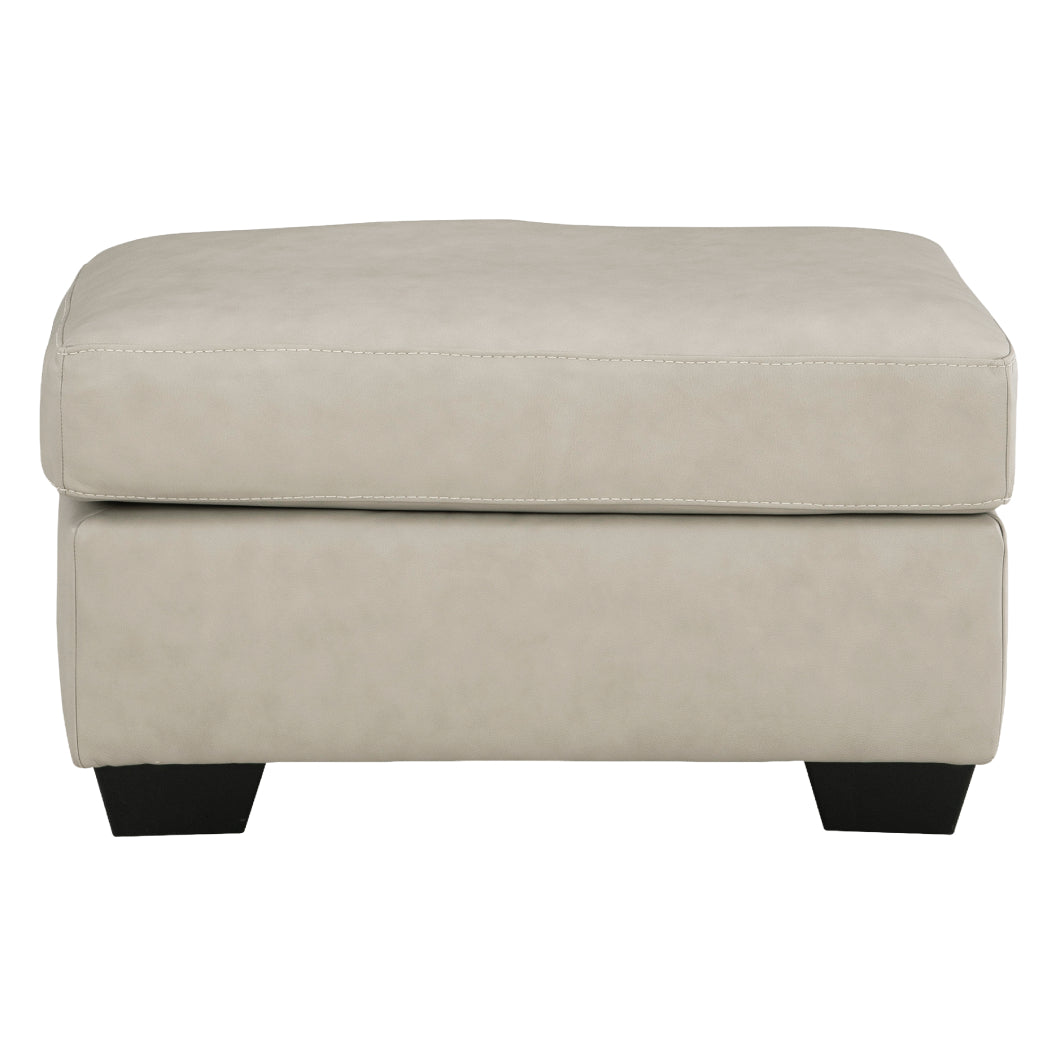 Ottoman en cuir beige pâle - Santorine