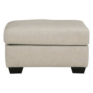 Ottoman en cuir beige pâle - Santorine